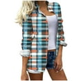 thumbnail image 2 of HongQid Women's Plaid Button Down Shirts Casual Long Sleeve Lightweight Checkered Spring Fall Shirt Tops, 2 of 7