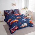 thumbnail image 3 of Homewish Fire Truck 7-Piece Twin Bedding Sets,Ambulance Vehicle Bedding Comforter Set,Red Deepblue Sheet Sets For Kids,Microfiber Bedroom Decor Reversible, 3 of 8