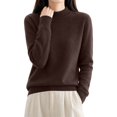thumbnail image 5 of Mock Neck Pullover Sweaters for Women Fall Outfits for Women High Neck Long Sleeve Soft Warm Ribbed Cuffs Winter Clothes Solid Color Loose Fit Casual Fashion Clothing Knit Sweater, 5 of 5