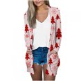 thumbnail image 2 of Puntoco moda mujer Navidad estampado suelto manga larga cárdigan otoño abrigo blusa Rollbacks Puntoco Puntoco-3080, 2 of 6