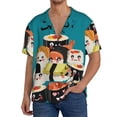 thumbnail image 3 of Honeii 's I Love Sushi for men's short-sleeved button-up collared shirt featuring a pocket, perfect for beach vacations, and travel adventures., 3 of 5