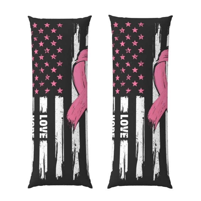 Fotbe Ribbon Breast Cancer Awareness Funda para Almohada Corporal con Diseño, Funda de Microfibra Ultrasuave de 20x54 Pulgadas, Ropa de Cama Elegante