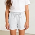 thumbnail image 2 of HAOTAGS Girls Casual Shorts Summer Elastic Waist and Breathable Shorts for Playtime, Lounging and Everyday Comfort White Size 3 Years, 2 of 8
