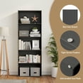 thumbnail image 4 of Yardi Yard 5-Shelf Storage Bookcase Modern Multi-Functional Display Cabinet Furniture-Black, Tall Bookshelf, Bookshelf for Living Room, Home Office, Bedroom, Balcony, 4 of 6