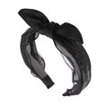thumbnail image 1 of Sonducket Bandas para el cabello Aro de cuentas de encaje Estilo elegante Orejas de conejo negras Antideslizantes con diademas de engranajes para bodas de Accesorio para el cabello Lazo negro Sonducket AP010008-04B, 1 of 6
