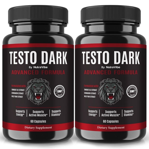 (2 Pack) Testo Dark – Original TestoDark Capsules with a Natural Daily Blend for Wellness |Clean, Gentle, Easy-to-Swallow Pills (120 Capsules)