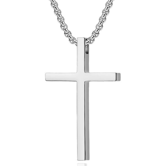 Flydeer Cross Necklace for Men Titanium Steel Cross Pendant Necklace for Men