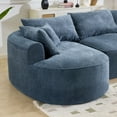 thumbnail image 5 of 124" Oversized Boneless Couches for Living Room, Sectional Curved Sofa with 7 Pillows, L-Shape Boneless Couch with Deep Seat, High-Density Memory Foam, No Assembly Required, Chenille (Blue), 5 of 10