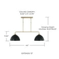 thumbnail image 3 of Capital Lighting 852021 Ross 2 Light 44" Wide Linear Chandelier - Black, 3 of 6