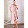 thumbnail image 2 of DARING DIVA Elegant A-Line Midi with 3/4 Sleeves Dress M Pink, 2 of 6