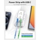 thumbnail image 5 of NTONPOWER Tiras de alimentación Enchufe plano con protección contra sobretensiones, cable de extensión montable con USB C, protector contra sobretensiones cable de extensión largo, blanco, 5 of 5