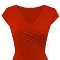 thumbnail image 3 of Vestido de fiesta Zulema cuello en manga casquillo Rojo XL, 3 of 8