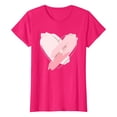 thumbnail image 4 of Women's T Shirts New Summer Valentines Day Simple Love Printed Round Neck Short Sleeve Casual Tops Hot Pink, 4 of 4