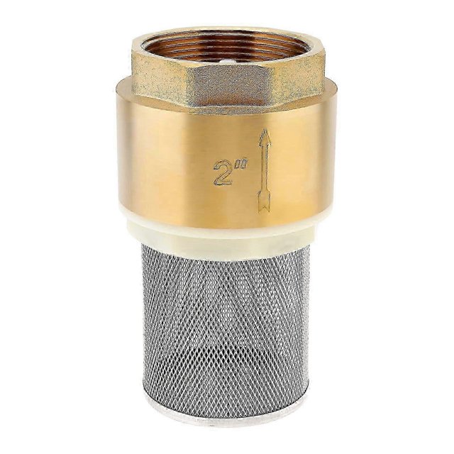 Brass 2 Inch Foot Valve with Filter, Check Valve & Backflow Preventer for Water Pump Bottom