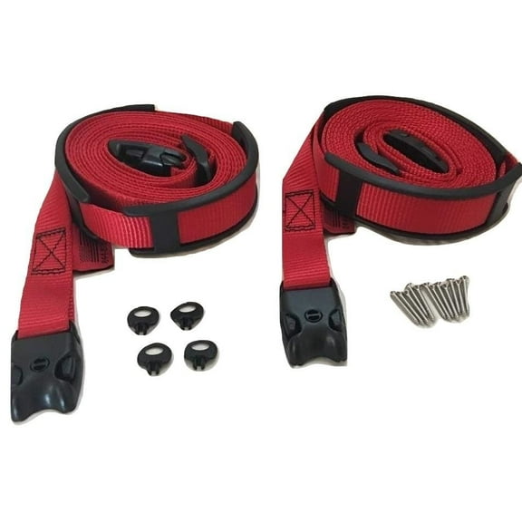 2 pc Wind Strap Kit Hot Tub Secure ACW Loc Spa Hurricane Tie Down 8 Ft | Red | 8ACW412PRD