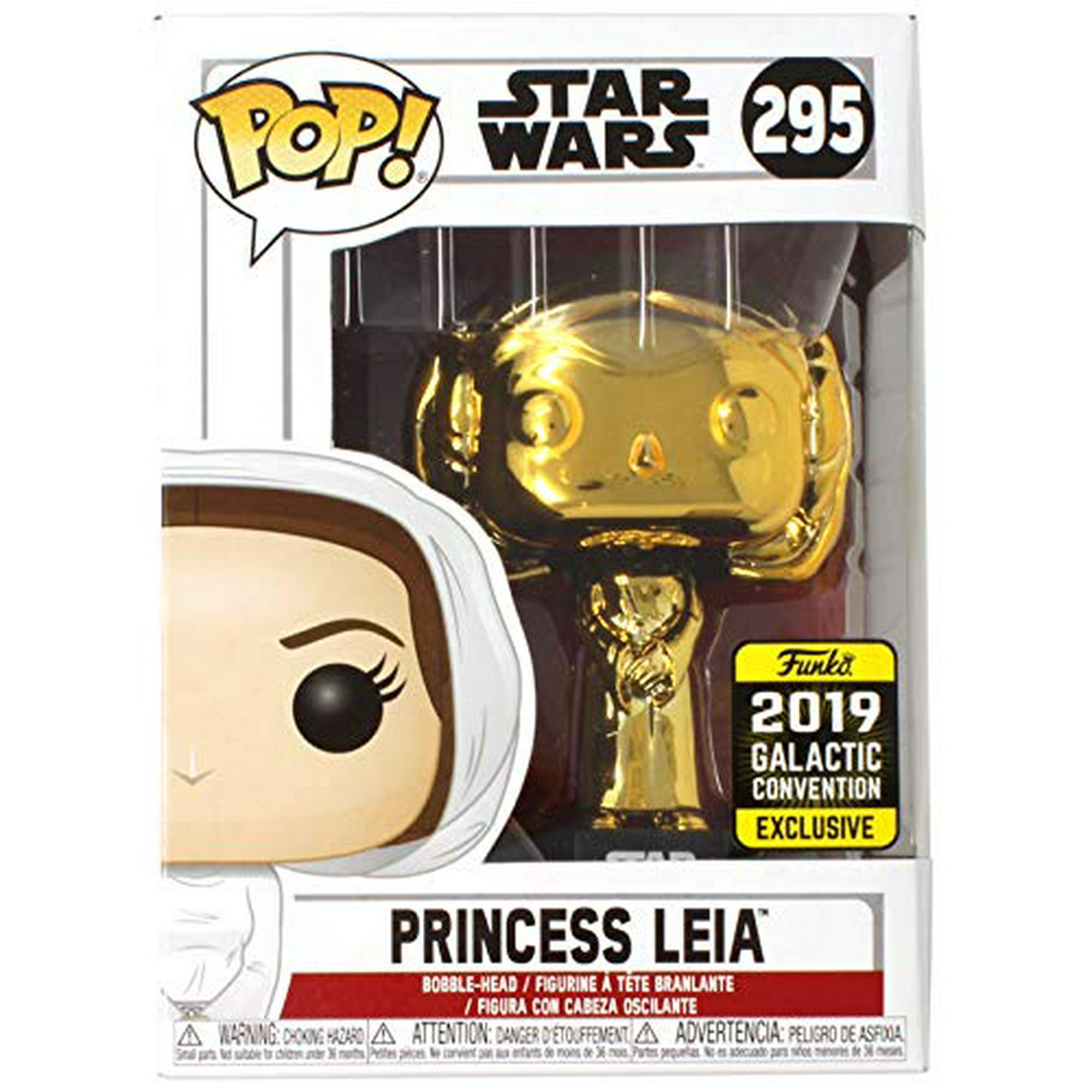 POP Funko Star Wars Celebration Gold Chrome Princess Leia 295 2019 Star Wars Galactic Convention Exclusive Walmart