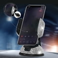 thumbnail image 2 of Trayknick Phone Support 360 Degree Rotatable Ornamental Rhinestone Car Dashboard Mobile Phone Stand for SUV, 2 of 13
