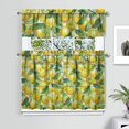 thumbnail image 2 of Kitchen Curtains 36 Inch Short - 3 Panel Set Lemon Print, Rod Pocket Window Curtains 100% Polyester, Cute Fruit Valance for Farmhouse, Cafe, Living Room, Bedroom, Easy Wash, 2 of 6