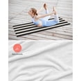 thumbnail image 4 of Black Beige Striped Yoga Towel for Hot Yoga Non Slip, Vintage Geometric Line Simple Yoga Mat Towel Absorbent Yoga Sweat Towels Microfiber Hot Yoga Blanket for Bikram Pilates 26"x70", 4 of 7