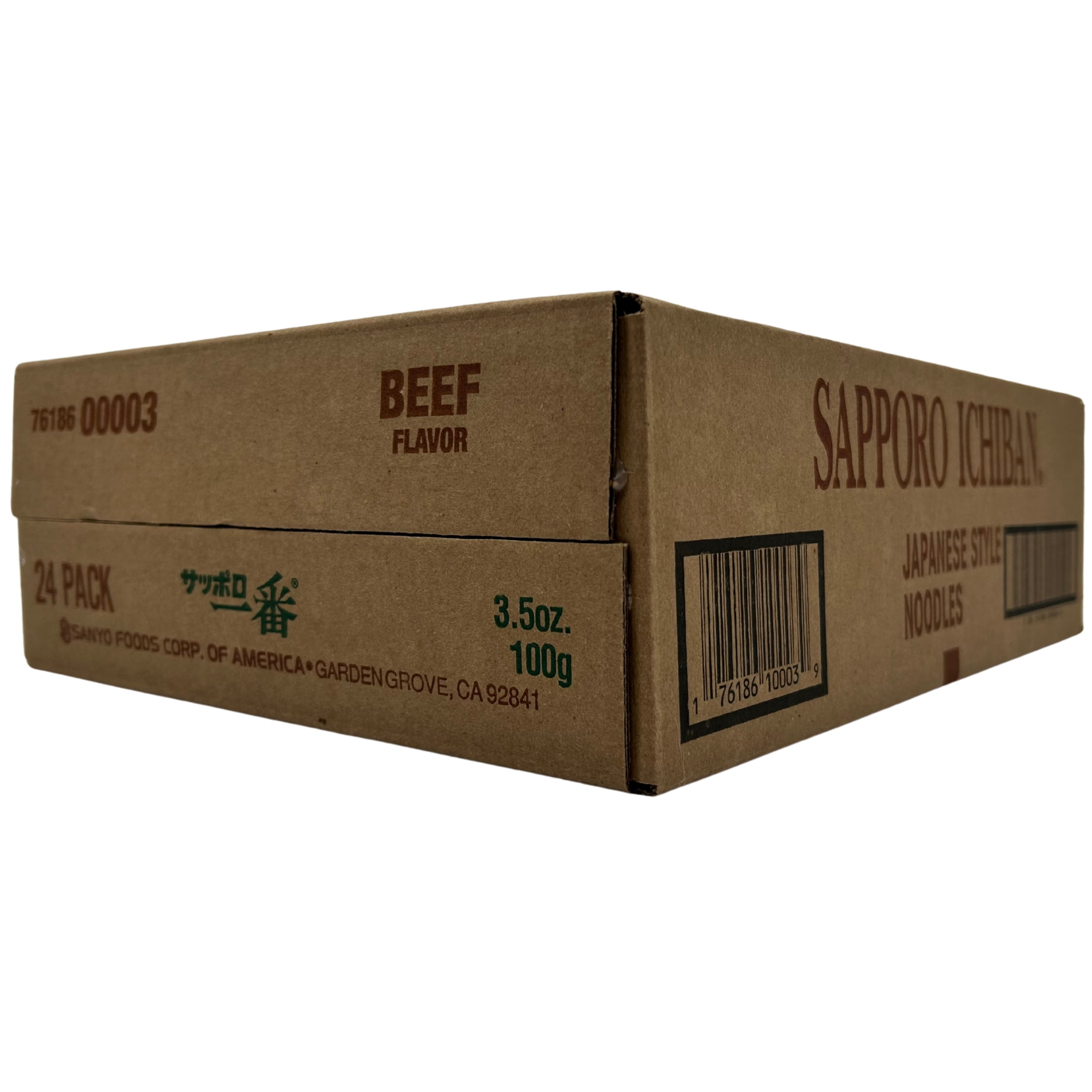 Sapporo Ichiban Beef Flavored Soup Instant Ramen, 3.5 oz, 24 pack
