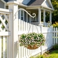 thumbnail image 4 of Outdoor Plants Hook Wall Bracket 12 in, Wrought Iron Hanging Basket Bracket for Flower Planter, Bird Feeder, Lanterns, Wind Chimes, White, 4 of 6