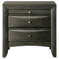 thumbnail image 4 of Contemporary King Size 3pc Captains Bed Nightstands Set Storage Drawers Gray Finish Wooden Bedroom, 4 of 7