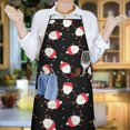 thumbnail image 5 of Black Christmas Santa Pattern Apron-Garden Aprons for Women with Pockets-Cotton Linen Waterproof Kitchen Cooking Gardening Aprons Adjustable for Kitchen,Cooking,BBQ and Salon 33"x27", 5 of 7