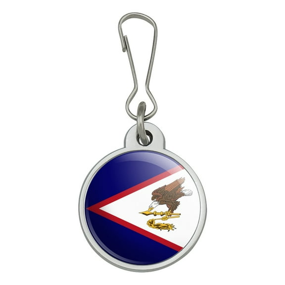 American Samoa US Territory Flag Jacket Handbag Purse Luggage Backpack Zipper Pull Charm