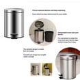 thumbnail image 4 of relayinert Stainless Steel Trash Can Home Office Hotel Garbage Bin Wastebasket Container 8L, 4 of 6