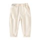 thumbnail image 1 of Pantalones deportivos de longitud completa para niños, de color liso, con cintura elástica, con ataduras en las piernas, de talla mediana, informales, de poliéster, 1 of 5