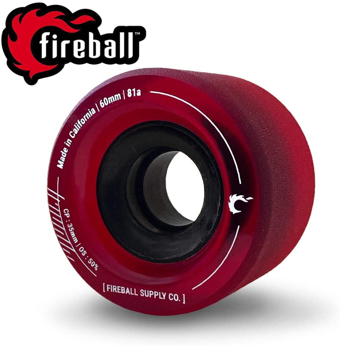Set of 4 | 60mm & 70mm Fireball Tinder 81a Durometer Skateboard & Longboard Wheels