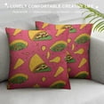 thumbnail image 3 of RUIYC Mexico Throw Pillow Cushion Covers Cute Cartoon on Pink Background Decorative Square Accent Pillow Case, 3 of 5