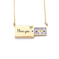 thumbnail image 1 of Circle mas Tree Green Illustration Letter Envelope Necklace Pendant Jewelry, 1 of 3