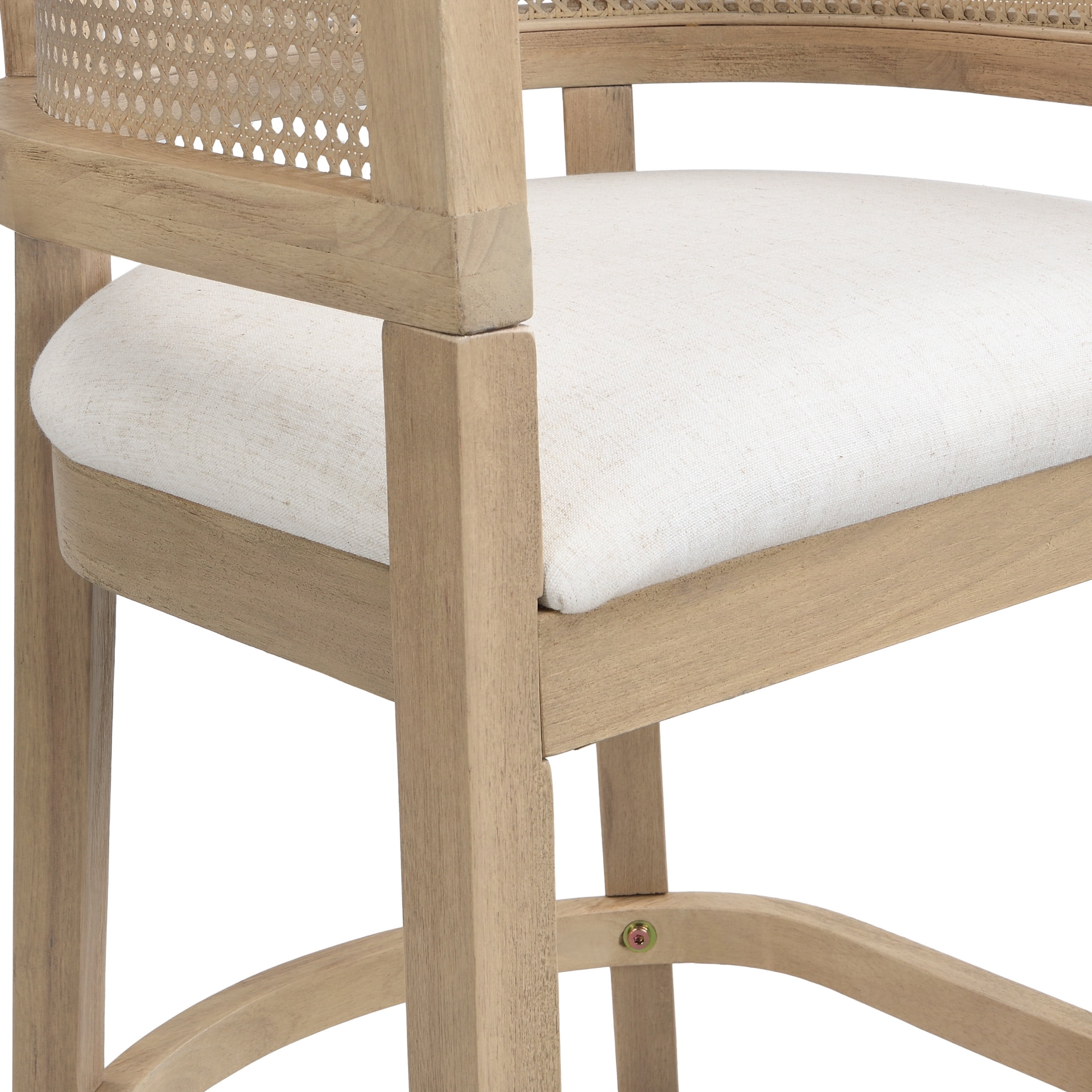 Christopher Knight Home 25.5" Upholstered Counter Stools, Wood Frame with Rattan Back, Light Ash, Set of 2