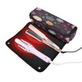 thumbnail image 3 of Hair Tool Organizer Bag with Heat Resistant Mat Removable Travel Storage Case for Hot Air Brushes Curling Irons Hand-drawn Flowers and Snowflakes, 3 of 8