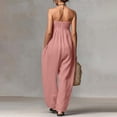 thumbnail image 5 of Vhkiploz A-Line Jumpsuit For Women's One Piece Strapless Bandeau Summer Sweatsuits Beach Vacation Travel Athletic Outfit Sets Boat Neck Sleeveless Solid Color Outwear Rompers With Pockets, 5 of 5