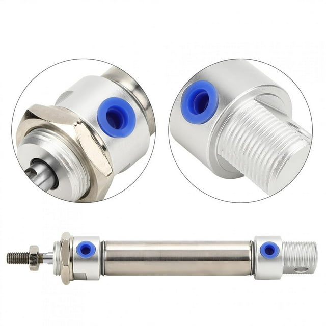 Pneumatic Air Cylinder, Mini Air Cylinder MA20 Stainless Steel Round Dual Action Device Pneumatic Components, Industrial Air Cylinders