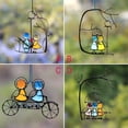 thumbnail image 2 of Color Art Window Pendant,Angel Love Couples Stained Glass Window Panel,"Best Friends" Window Wall Art,Home Decor Gift, 2 of 3
