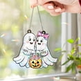 thumbnail image 3 of Lotusprinthandmade Personalized Halloween Couple Spooky Custom Shape Broken Glass Hologram Ornament 10in, Spooky Halloween Couple Ornament, 3 of 5