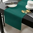 thumbnail image 3 of Dark Green Cotton Linen Table Runner 18 x 72 inch Modern Pure Dark Green Non-slip Rectangular Dining Table Decor for Wedding Party Holiday Dinner, 3 of 8