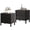 Black, variant on Mid Century Nightstand Set of 2 - Bedside Table with 2 Drawers and 4 Sturdy Solid Wood Legs, End Table for Bedroom,Black
