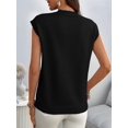 thumbnail image 4 of Women'S Mock Neck Sweaters Vest Business Casual Trendy Tops Fall Outfits Black S, 4 of 7