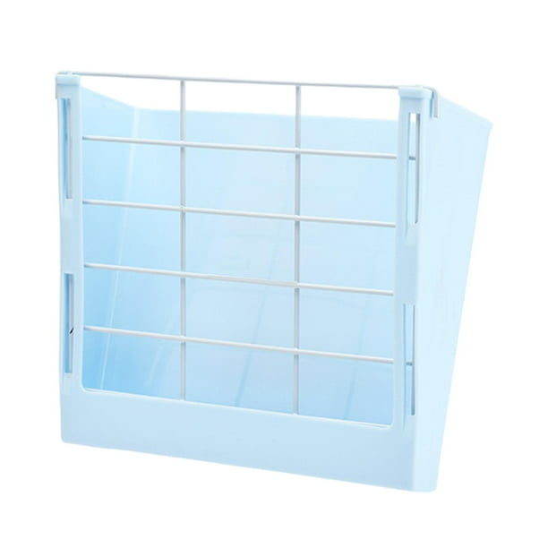 Comedero de heno para conejos, dispensador de comida, jaula, estante para heno, pesebre, apto para conejos y cobayas. Azul
