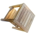 thumbnail image 2 of Grade-A Teak Wood Dublin Shower Seat 15" Outdoor Patio Stool Bench, 2 of 4