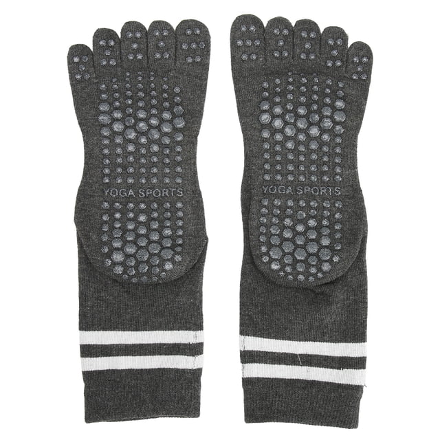 Calcetines de yoga con puntera dividida, antideslizantes, absorbentes del sudor, de algodón, de longitud media, para mujer, para invierno