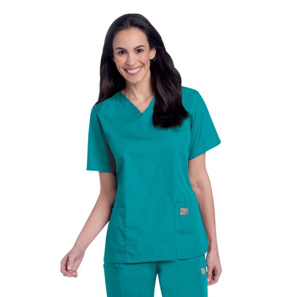 Landau Scrub Zone 3 Pocket Scrub Top for Women: Classic Relaxed Fit, V-Neck, Durable Medical 70221