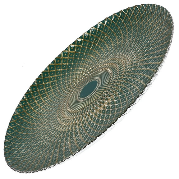 UNOMOR Glass Fruit Plate for Restaurant Multi Color Smooth Surface Versatile Cleaning Convenience 10.5 inches