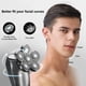 thumbnail image 2 of Navaja Eléctrica Multifuncional con 6 Cabezales, Pantalla LCD y Diseño Lavable a Prueba de Agua, Ideal para Barba y Corte de Cabello, Color Plateado MS-673., 2 of 6