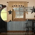 thumbnail image 3 of VHC Brands Burlap Natural with Black Stars Primitive 36"x36"x16" Swag Pair Tan Rod Pocket Stenciled Cotton Kitchen Window Curtains, 3 of 3