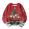 thumbnail image 4 of Blusas y camisas de manga larga con cuello redondo para niños Estampados navideños de manga larga Casual Suelto Forro polar para mayor calidez Sudadera con capucha de manga larga con cuello redondo pa, 4 of 5